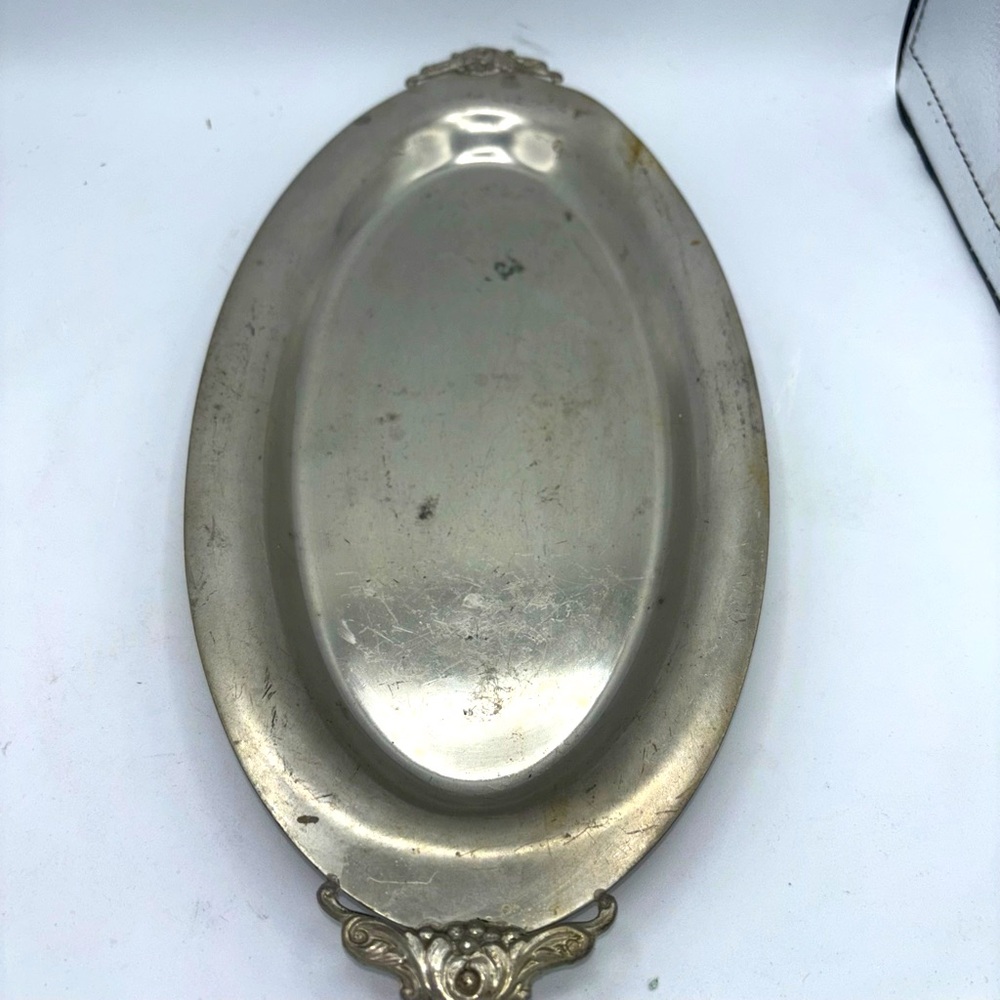 Mayflower Pewter Vintage Antique WB Manufacturing 2551 Platter Serving Tray